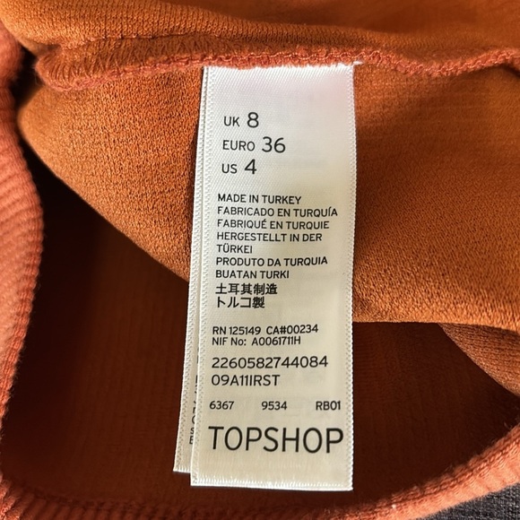 Topshop Women’s Size 4 Burnt Orange Halter Top - Picture 6 of 6